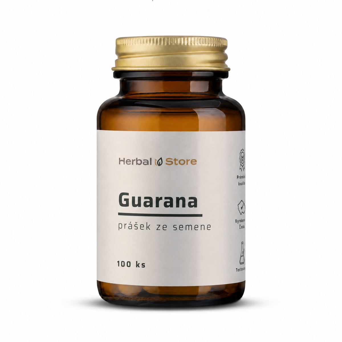 Herbal Store  Guarana kapsle - prášek ze semene 100 kapslí