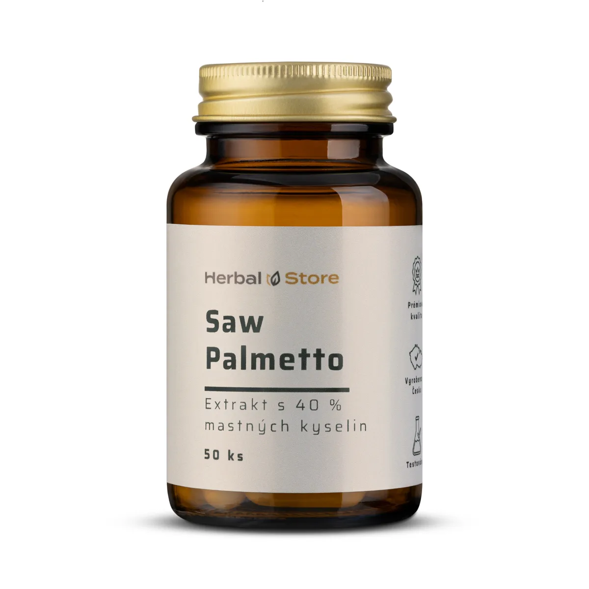 Herbal Store  Saw palmetto kapsle extrakt s 40% mastných kyselin 50 kapslí